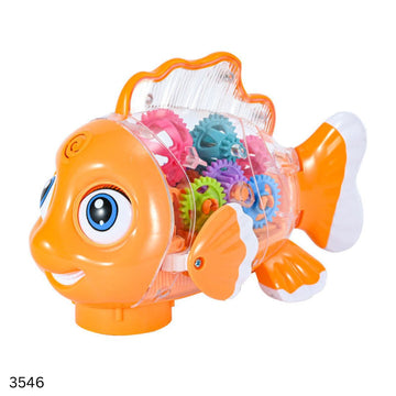 Transparent Gear Fish Toy Musical and Lightening