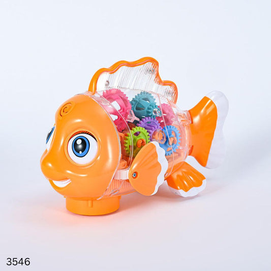 Transparent Gear Fish Toy Musical and Lightening
