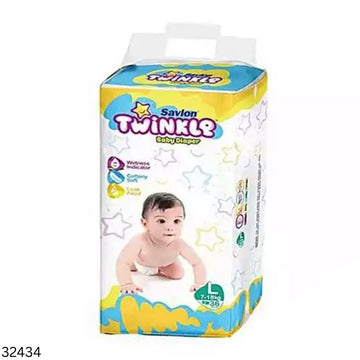 Twinkle Baby Belt Diaper 36 Pieces Large Size (7-18kg)