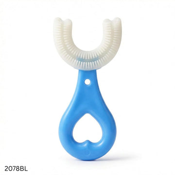 U Shape Baby Soft Silicone Toothbrush  - Blue