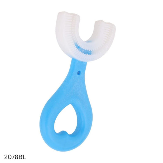 U Shape Baby Soft Silicone Toothbrush  - Blue