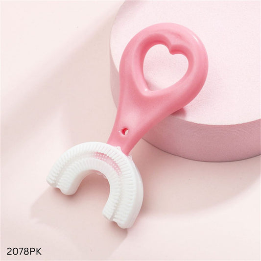 U Shape Baby Soft Silicone Toothbrush  - Pink