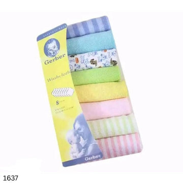 Newborn Baby Soft Cotton Washable Mini Towal Set - 8pcs