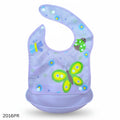 Waterproof Polyester Silicone Tray Bibs - Purple