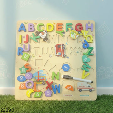 Wooden Alphabet & Number Shape Learning Puzzle