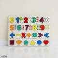 Wooden Numbers, Shapes & Math Learning Puzzle Board for Kids