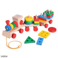 Wooden Train Shape Sorter and Stacking Toys