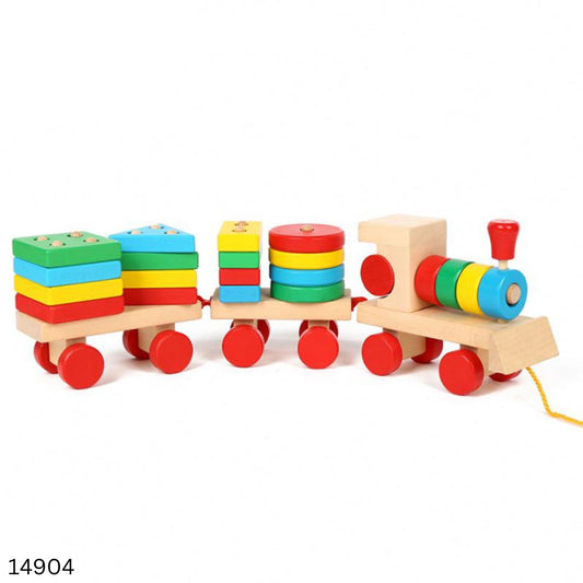 Wooden Train Shape Sorter and Stacking Toys
