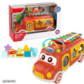 Huanger Xylophone Music Bus with Shape Sorter Toy - Red