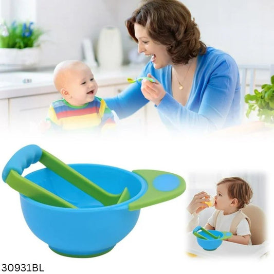 Baby Food Masher Bowl Full Colour - Blue