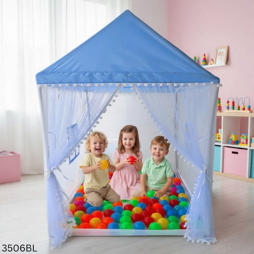 Baby Castle Tent House with Colorful Balls - Blue