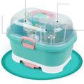 Portable Baby Bottle Storage Box & Drying Rack - Green
