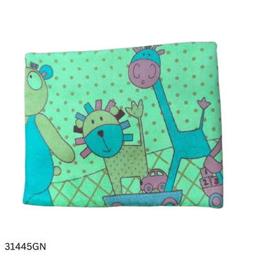 New Born Baby Print Bath Towel Small Size - Green