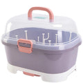 Portable Baby Bottle Storage Box & Drying Rack - Purple