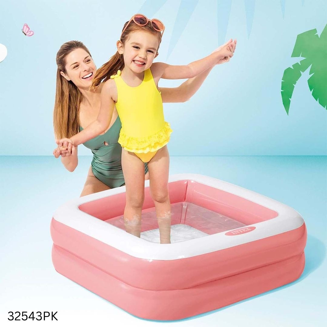 Intex Wet Set Square Shape Inflatable Kids Swimming Pool 34 Inchi - Pink