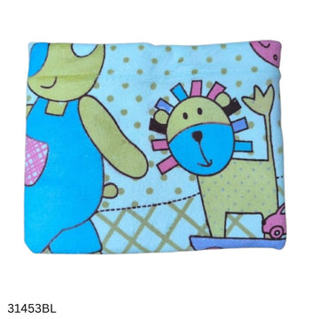 New Born Baby Print Bath Towel Big Size - Blue
