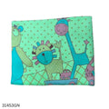 New Born Baby Print Bath Towel Big Size - Green