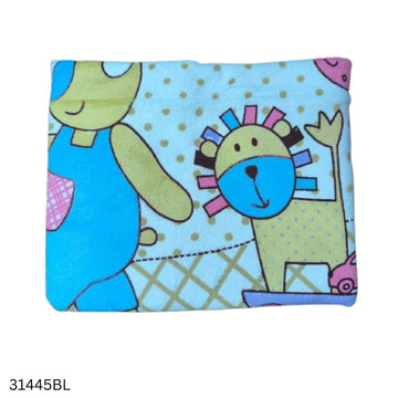 New Born Baby Print Bath Towel Small Size - Blue