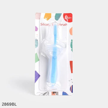 Silicone Teether Training Toothbrush - Blue