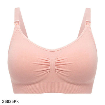 Soft Seamless Maternity Nursing Bra - Pink