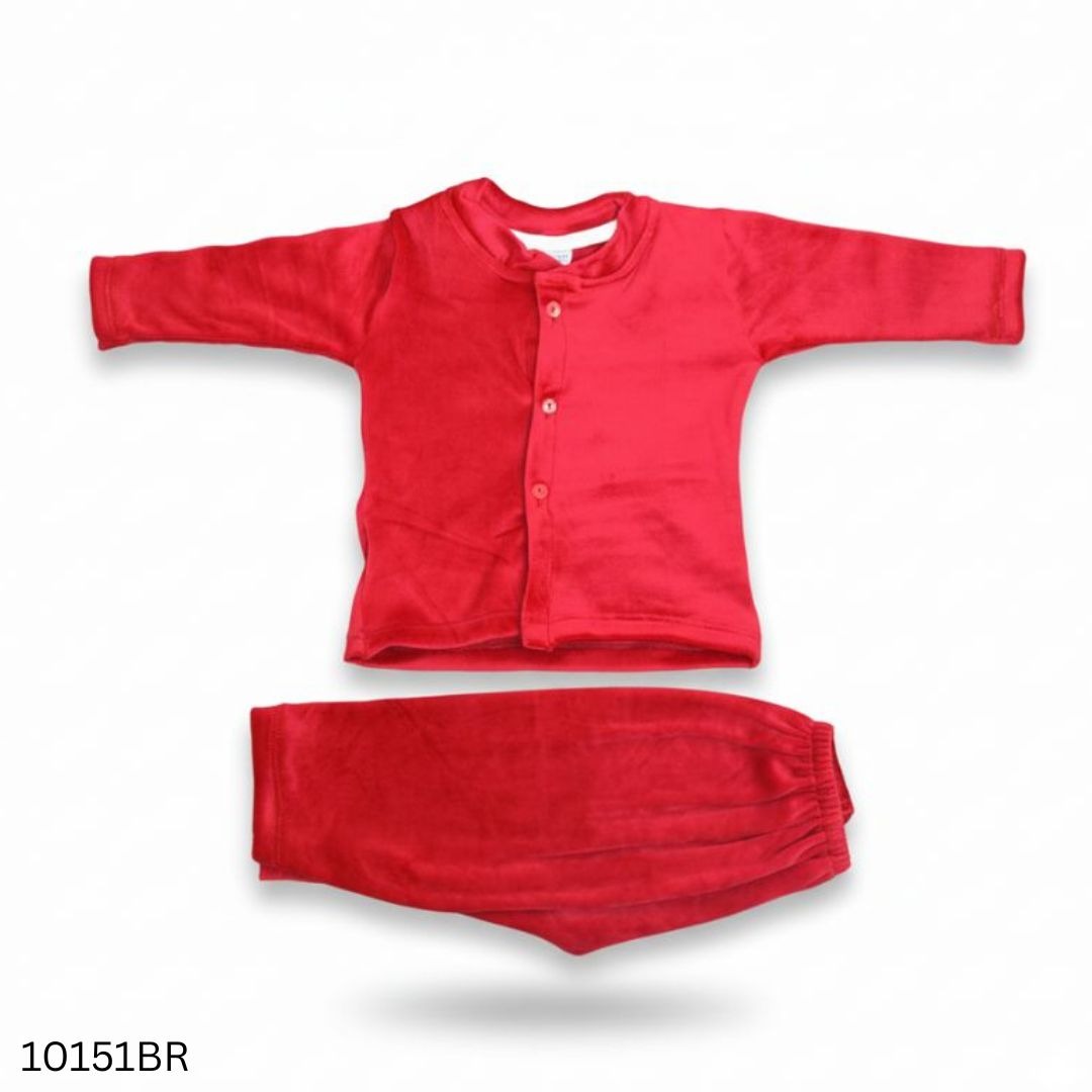 Winter Soft Baby Dress Set - Bright Red