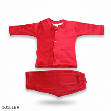Winter Soft Baby Dress Set - Bright Red
