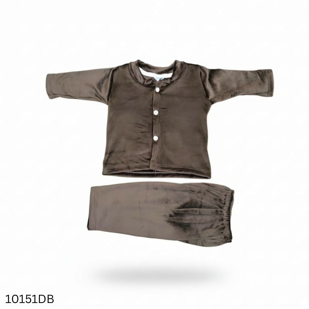 Winter Soft Baby Dress Set - Dark Brown