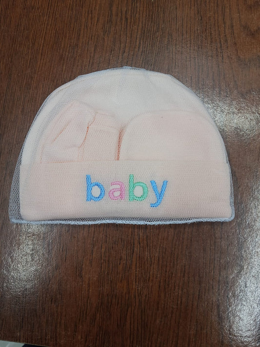 Newborn Soft Cotton Mitten Gloves Cap and Booties Set - Skin