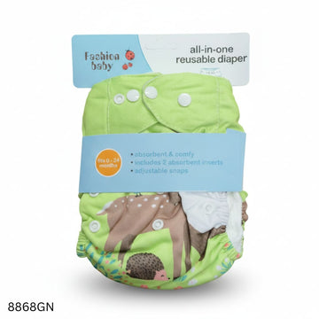 Premium Baby Washable China Diaper - Green