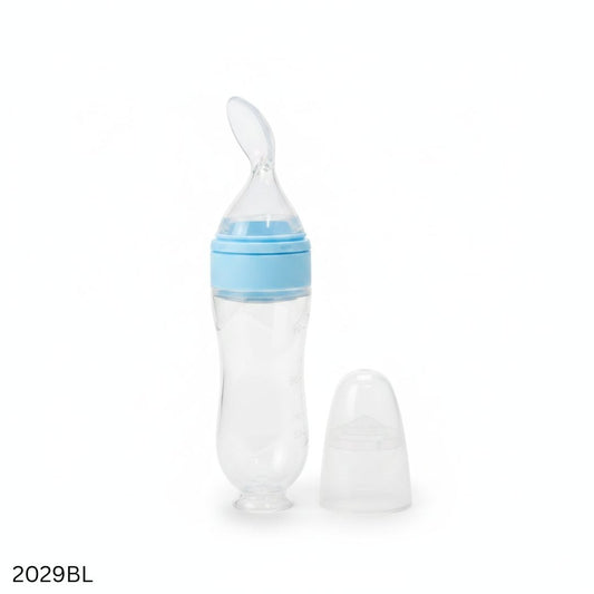 Soft Silicone Baby Spoon Feeder 90ml - Blue