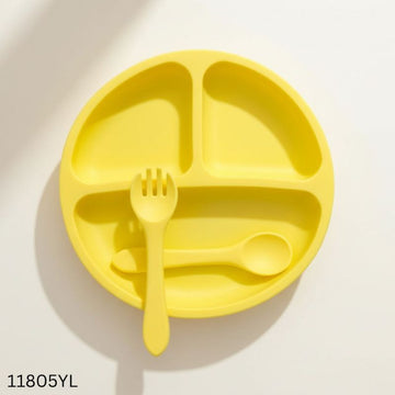 Food Grade Silicone Dining Plate - Yellow