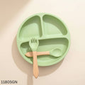 Food Grade Silicone Dining Plate - Green