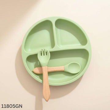 Food Grade Silicone Dining Plate - Green