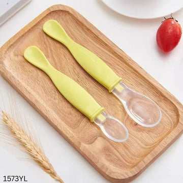 Baby Silicone Feeding Spoon Set - 2pcs - Yellow